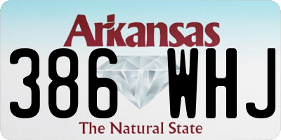 AR license plate 386WHJ