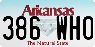 AR license plate 386WHO