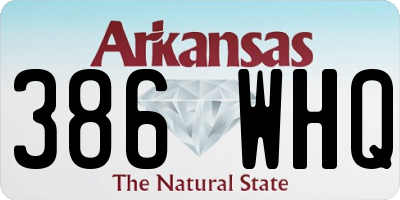 AR license plate 386WHQ