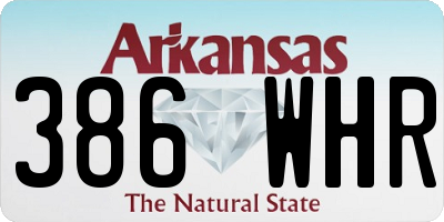 AR license plate 386WHR