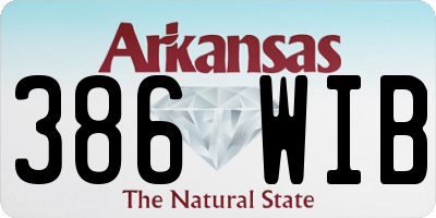 AR license plate 386WIB