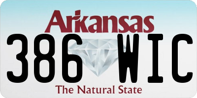AR license plate 386WIC