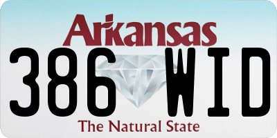 AR license plate 386WID
