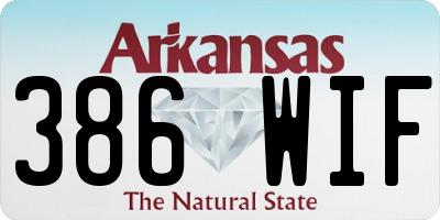 AR license plate 386WIF