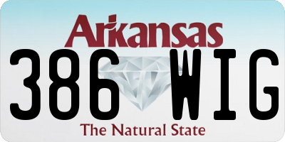 AR license plate 386WIG