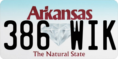AR license plate 386WIK