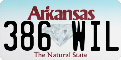 AR license plate 386WIL