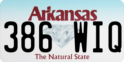 AR license plate 386WIQ