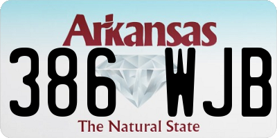 AR license plate 386WJB