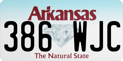 AR license plate 386WJC