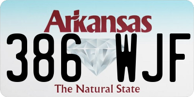 AR license plate 386WJF