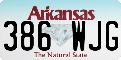 AR license plate 386WJG