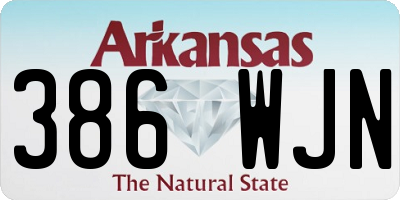 AR license plate 386WJN