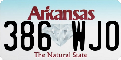 AR license plate 386WJO