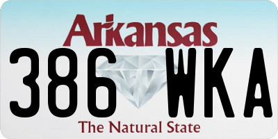 AR license plate 386WKA