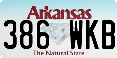 AR license plate 386WKB