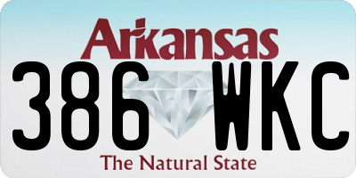 AR license plate 386WKC