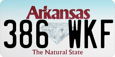 AR license plate 386WKF
