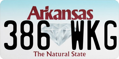 AR license plate 386WKG
