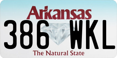 AR license plate 386WKL