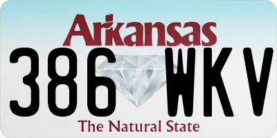 AR license plate 386WKV