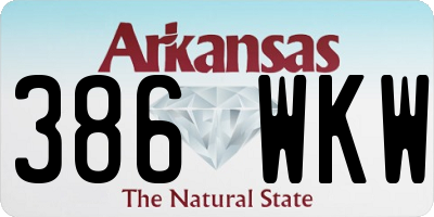 AR license plate 386WKW
