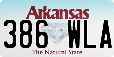 AR license plate 386WLA