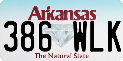 AR license plate 386WLK