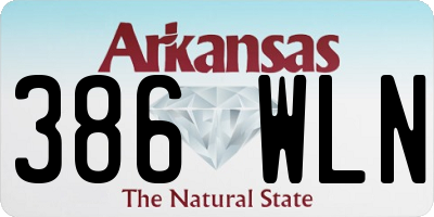AR license plate 386WLN