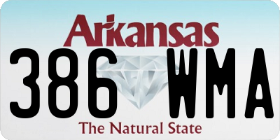 AR license plate 386WMA
