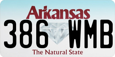 AR license plate 386WMB