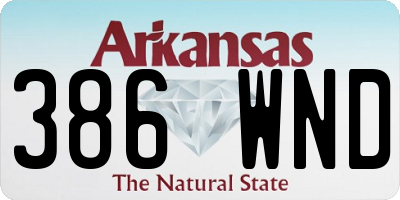 AR license plate 386WND