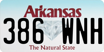 AR license plate 386WNH