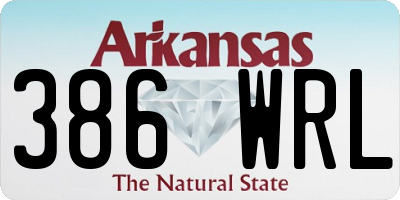AR license plate 386WRL