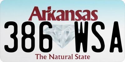 AR license plate 386WSA