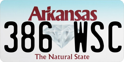 AR license plate 386WSC