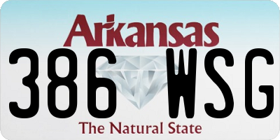 AR license plate 386WSG