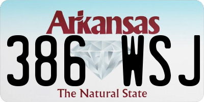 AR license plate 386WSJ