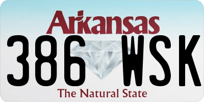 AR license plate 386WSK