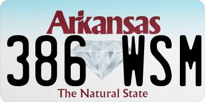 AR license plate 386WSM