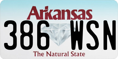 AR license plate 386WSN