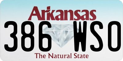 AR license plate 386WSO
