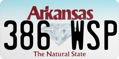 AR license plate 386WSP