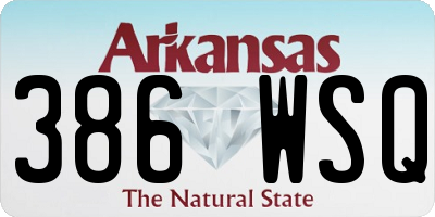 AR license plate 386WSQ