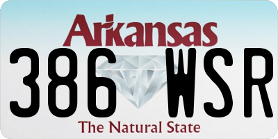 AR license plate 386WSR