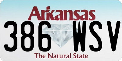 AR license plate 386WSV