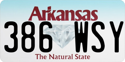 AR license plate 386WSY