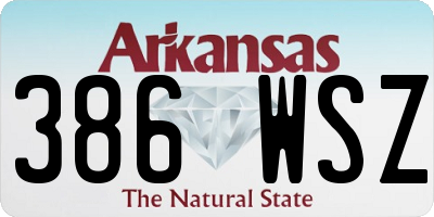 AR license plate 386WSZ