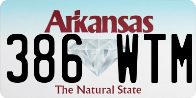 AR license plate 386WTM