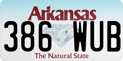 AR license plate 386WUB